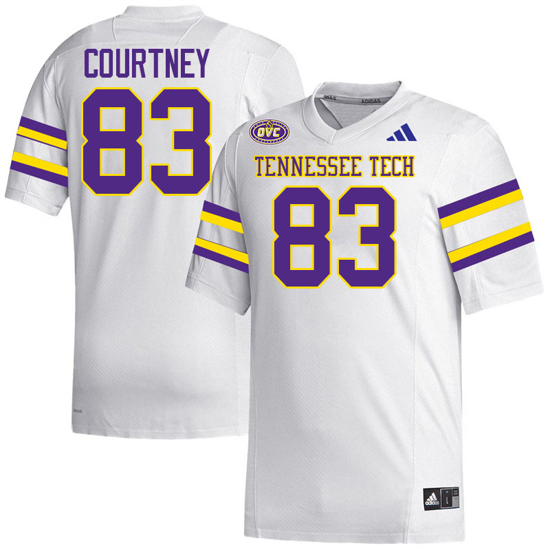 Tennessee Tech Golden Eagles #83 Brian Courtney College Football Jerseys,Uniforms-White